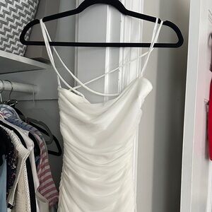 Lulu's Ivory Spaghetti Strap Midi Dress